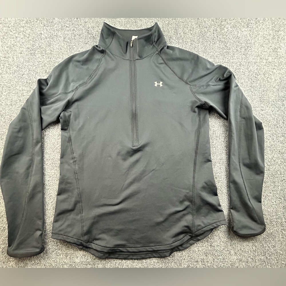 Under Armour Women’s Cold Gear Half Zip Pullover Black Size Large Thumb Holes